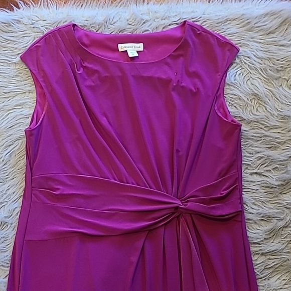 Coldwater creek womens polyester magenta long flowy dress size 14 - Picture 2 of 7